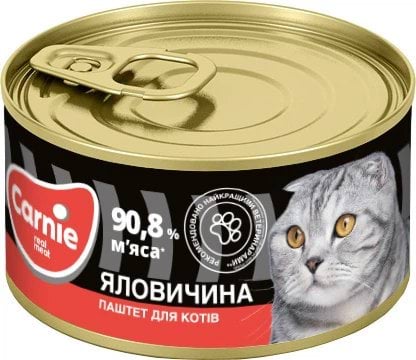 Паштет мясной Carnie для взрослых котов с говядиной 100 г