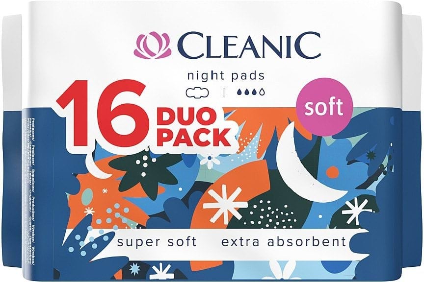 Cleanic прокладки гігієнічні Soft нічні, 16 шт
