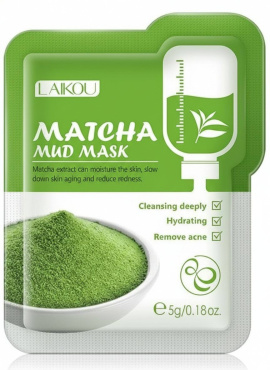 Набір масок для обличчя Laikou з екстрактом зеленого чая 12 шт. x 5 г фото 1