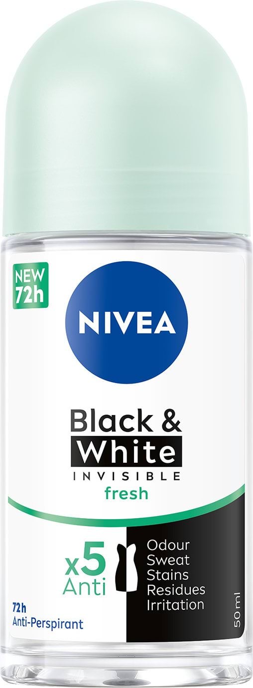 Антиперспірант NIVEA Чорне та Біле невидимий: свіжий, кульковий 50 мл