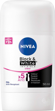 Антиперспірант NIVEA Чорне та Біле невидимий: прозорий стік 50  мл