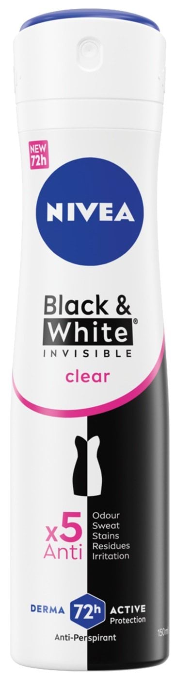 Антиперспірант NIVEA Чорне та Біле невидимий: прозорий спрей 150  мл