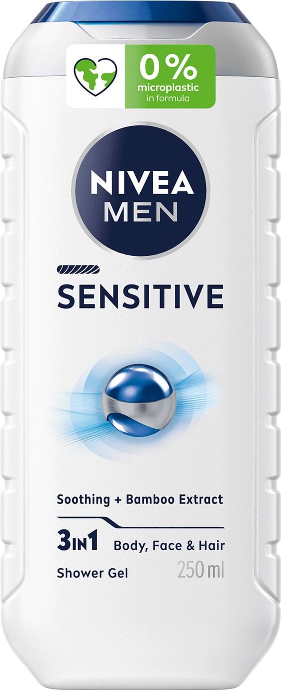 Гель для душу NIVEA MEN Sensitive 3 в 1 для тіла, обличчя та волосся 250 мл