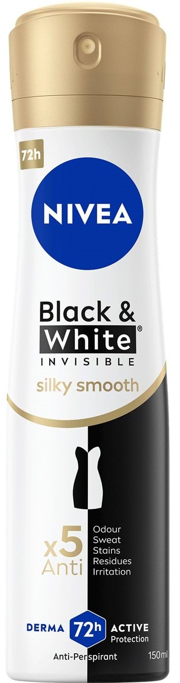 Антиперспірант спрей NIVEA Чорне та Біле невидимий гладкий шовк, 150 мл