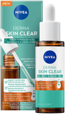 Сыворотка NIVEA Derma Skin Clear для восстановления водного баланса и чистой кожи лица 30 мл