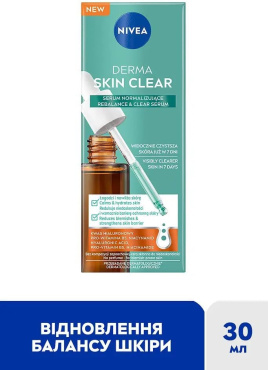Сыворотка NIVEA Derma Skin Clear для восстановления водного баланса и чистой кожи лица 30 мл фото 1