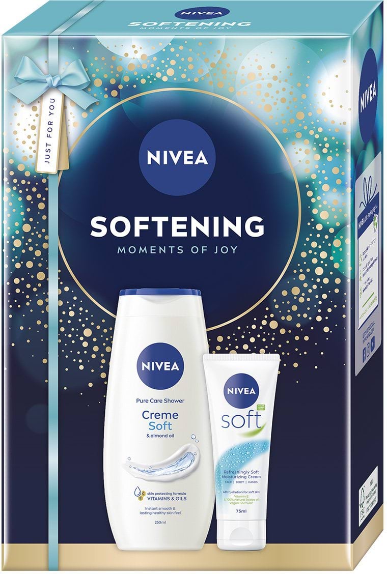Подарунковий набір NIVEA Softening: гель для душу 250 мл, зволожувальний крем для тіла 75 мл