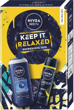 Подарунковий набір NIVEA MEN Keep it Relaxed: гель для душу 250 мл, антиперспірант Deep Sport 150 мл