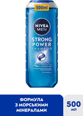 Шампунь для чоловіків NIVEA MEN Strong Power Shampoo 500 мл фото 1