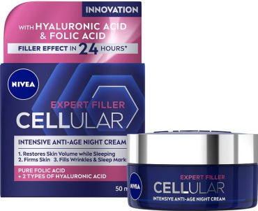 Крем для лица NIVEA CELLULAR EXPERT FILLER ночной 50 мл фото 1