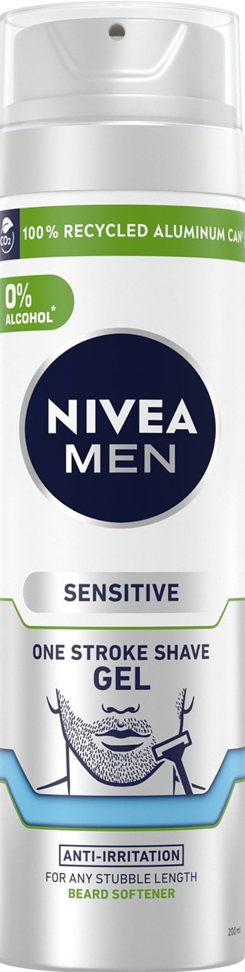 Гель для гоління для чутливої шкіри NIVEA MEN одним рухом 200 мл