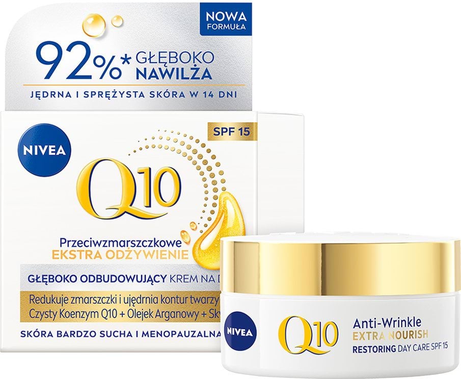 Крем NIVEA Q10 Інтенсивне живлення SPF 15 проти зморщок 50 мл