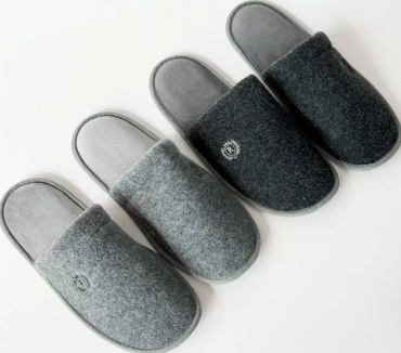 Тапочки домашние войлочные мужские Twins HS-OZ LAMA с вышивкой серые (UA) размер 42-43 фото 3