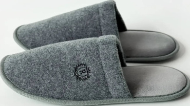 Тапочки домашние войлочные мужские Twins HS-OZ LAMA с вышивкой серые (UA) размер 42-43 фото 5