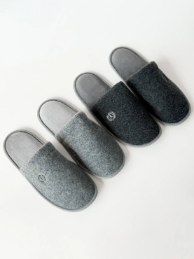 Тапочки домашние войлочные мужские Twins HS-OZ LAMA с вышивкой серые (UA) размер 42-43 фото 9