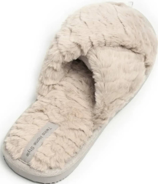 Тапочки домашние женские Twins HS меховые перекрестки beige (X) размер 36/37 фото 2