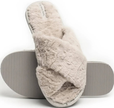 Тапочки домашние женские Twins HS меховые перекрестки beige (X) размер 36/37 фото 3