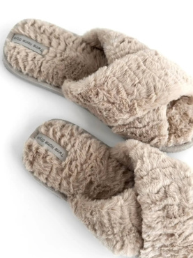 Тапочки домашние женские Twins HS меховые перекрестки beige (X) размер 36/37 фото 6