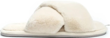 Капці домашні жіночі Twins HS-LUX хутрянi перехрест milk (X) розмір 40 фото 1