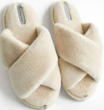 Капці домашні жіночі Twins HS-LUX хутрянi перехрест milk (X) розмір 40 фото 4