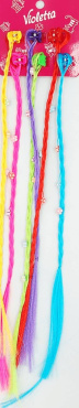 Набор детских крабиков для волос Violetta с цветными косичками 6 шт.