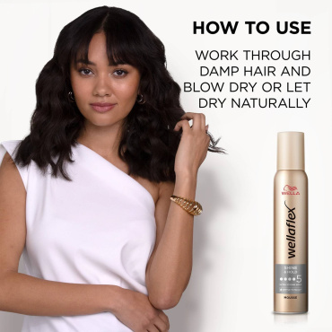 Мусс для укладки WELLAFLEX Блеск и Фиксация суперсильная фиксация 200 мл фото 3