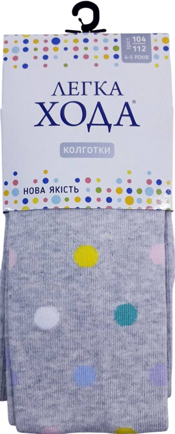 198333 Легка Хода колготки дитячі 8067 р.128-134, срібло меланж