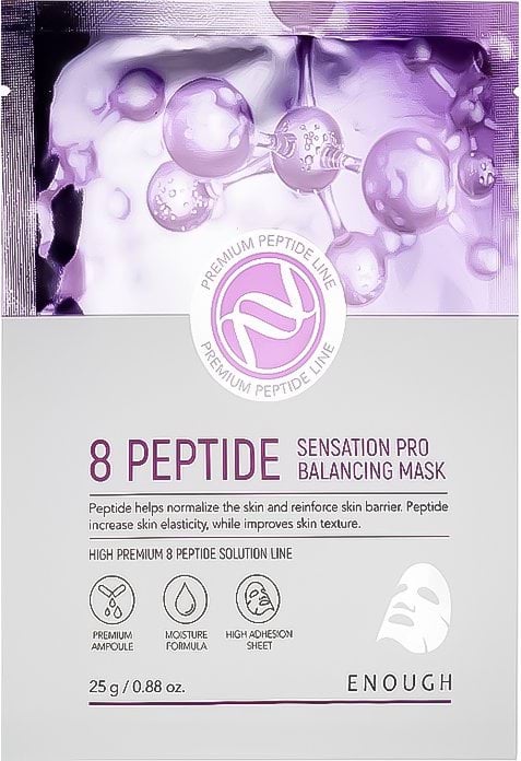 Маска тканинна для обличчя Enough 8 Peptide Sensation Pro Balancing Mask 25 г