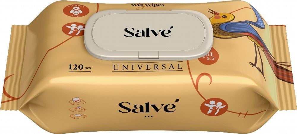 Salve Серветки вологі універсальні з клапаном, 120 шт.