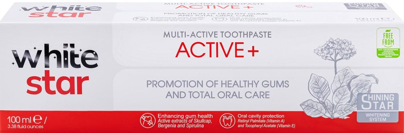White Star Зубна паста відбілююча комплексний догляд Active +, 100 мл.