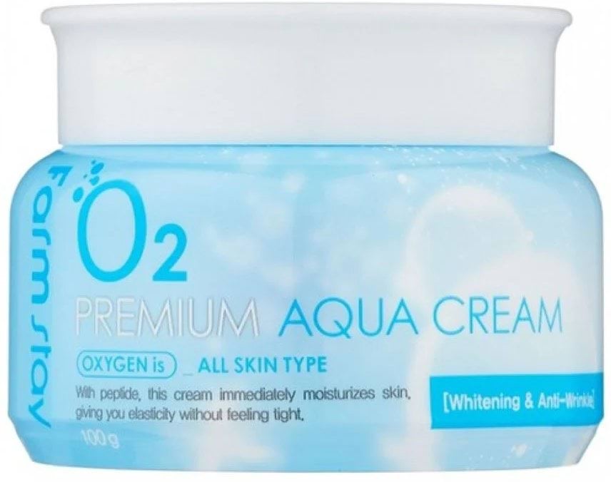 FarmStay Крем для обличчя кисневий з ніацинамідом O2 Premium Aqua Cream, 100 мл