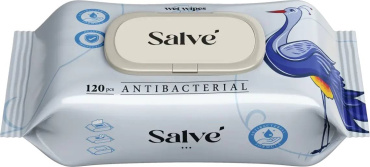 Серветки вологі антибактеріальні Salve з клапаном 120 шт.