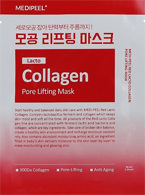 Тканинна маска для обличчя Medi-Peel Red Lacto Collagen Pore Lifting Mask з ліфтинг-ефектом 30 мл