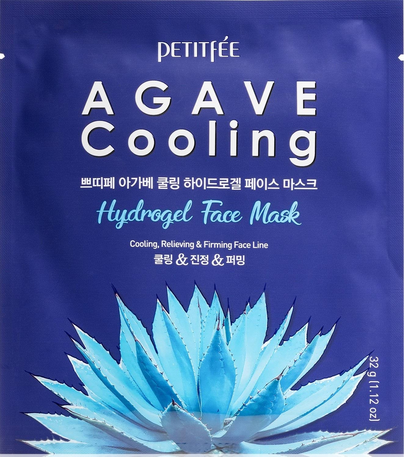 Petitfee Маска гідрогелева з екстрактом агави Agave Cooling Hydrogel Face Mask, 32 г