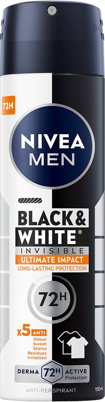 Антиперспірант NIVEA MEN Чорне та Біле невидимий ULTIMATE IMPACT спрей 150 мл