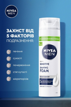Пена для бритья Nivea Men для чувствительной кожи 200 мл фото 4