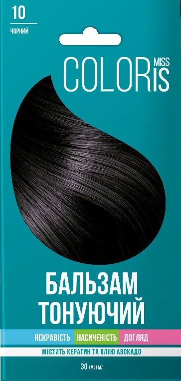 Miss Coloris Бальзам тонуючий для волосся Чорний №10, 30мл