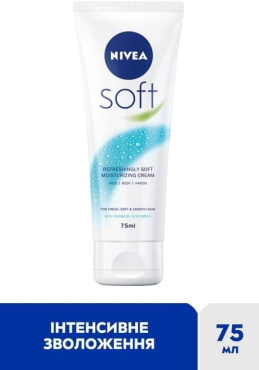 Освежающий увлажняющий крем NIVEA Soft для лица, рук и тела 75 мл