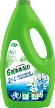 Гель для стирки Grünwald 2 в 1 для цветного и белого белья 142 цикла х 5 л