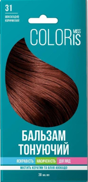 Бальзам тонуючий для волосся Miss Coloris Шоколадно-коричневий №31, 30 мл