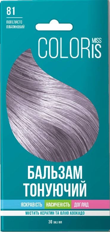 Miss Coloris Бальзам тонуючий для волосся Попелясто-платиновий №81, 30мл