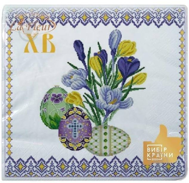 La Fleur серветки пасхальні Пасхальні крокуси 33х33 2шари, 16шт
