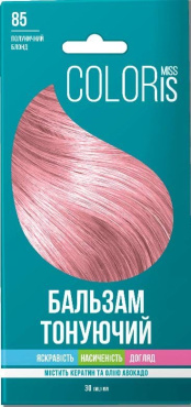 Бальзам тонирующий для волос Miss Coloris Клубничный блонд №85, 30 мл