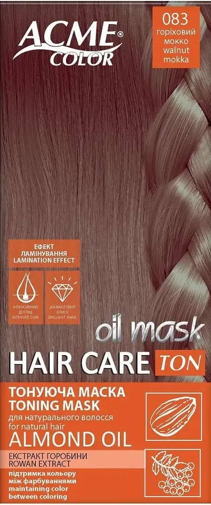 Маска для волосся тонуюча Рябина Acme Color TON Oil Mask №083 Горіховий мокко
