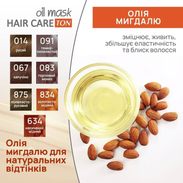 Тонуюча маска для волосся Acme Color Hair Care Ton oil mask тон 634 мідний насичений 30 мл фото 4