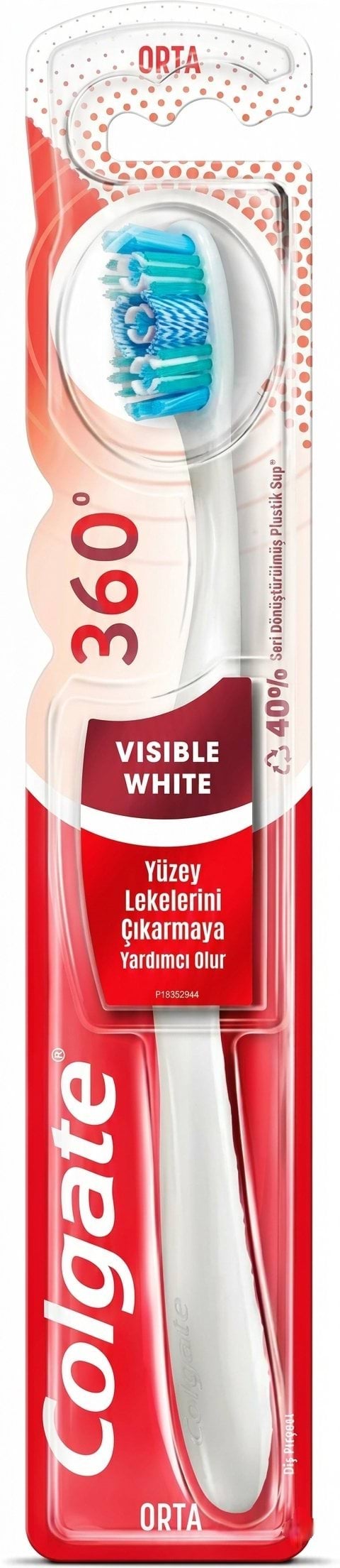 Зубна щітка Colgate 360° Optic White середньої жорсткості 1 шт.