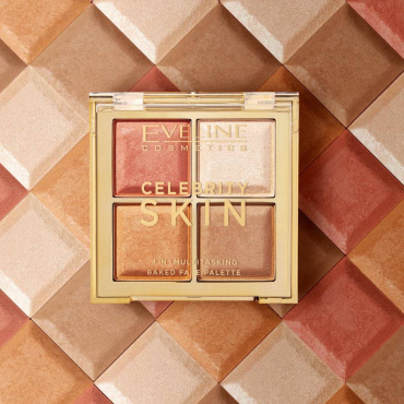 Палетка для контурінгу Eveline Cosmetics Celebrity Skin 4 в 1 багатофункціональна 16 г фото 4