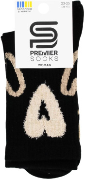 Шкарпетки жіночі Premier Socks з пухнастим серцем чорні р.23-25