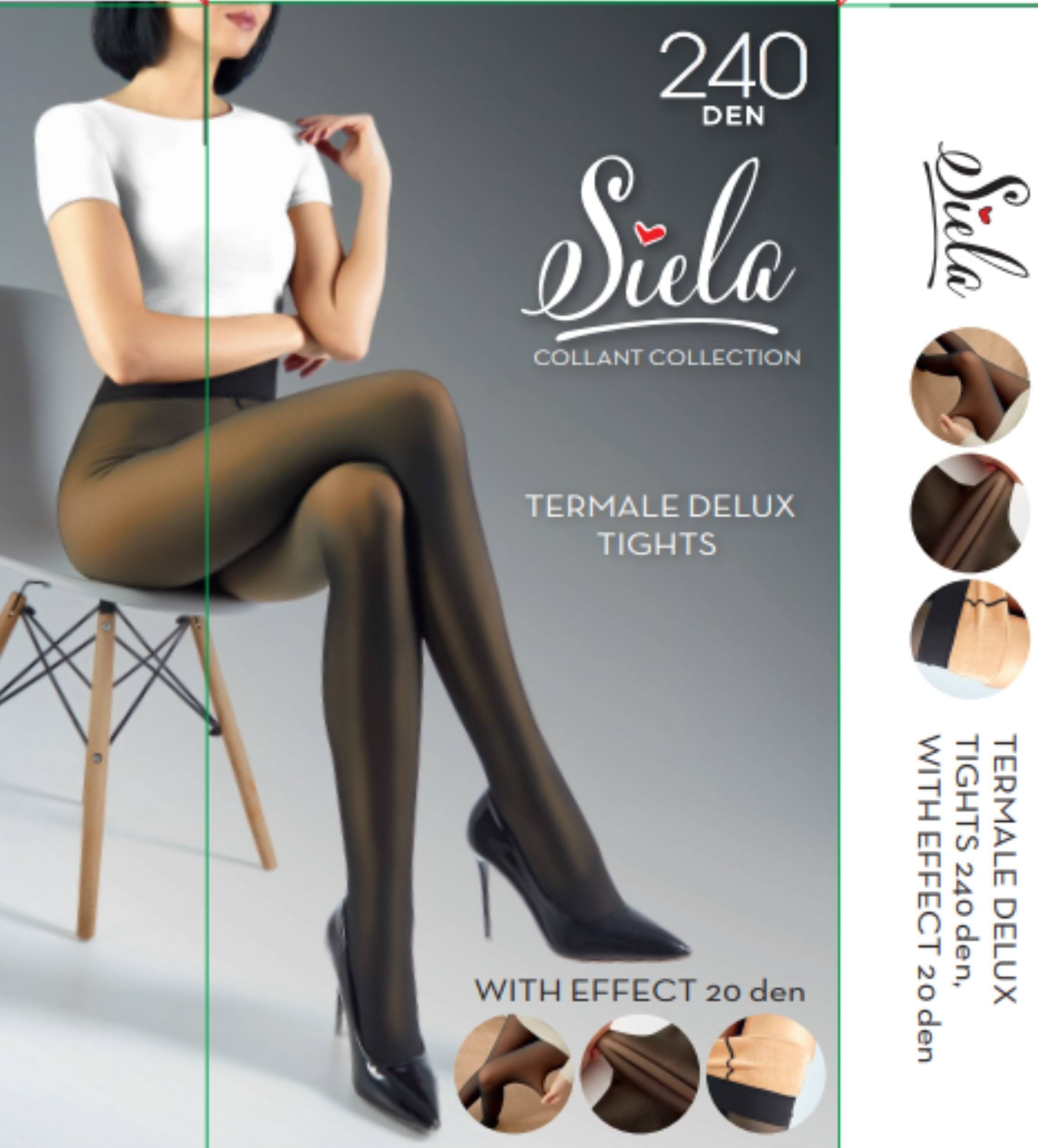 SIELA Колготи жін. з хутром Termale Delux Tights 240 with effect 20 DEN nero, S/M