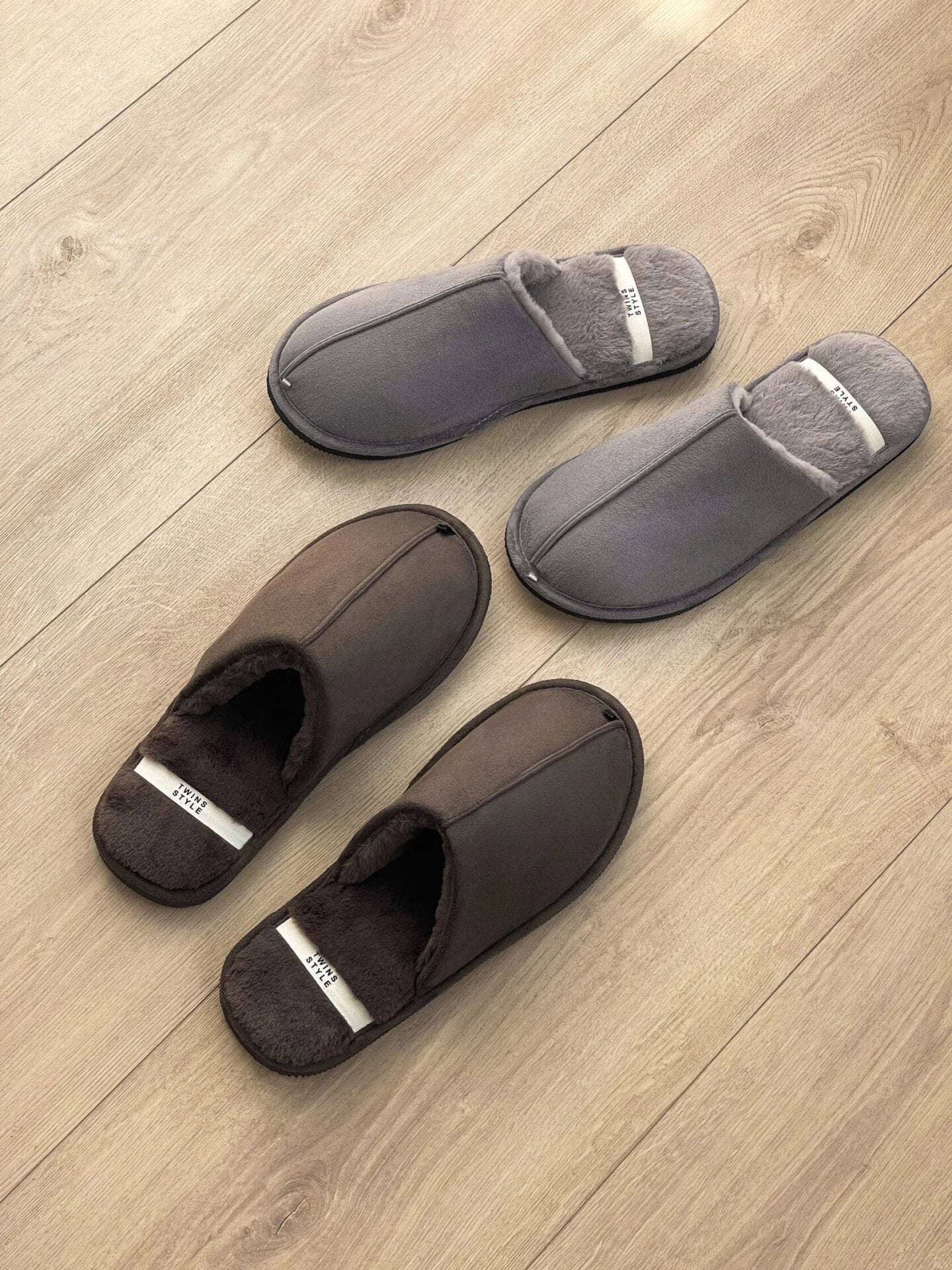 Домашние тапочки Twins HS-LUX замшевые с мехом цвет коричневый р. 42/43 фото 11